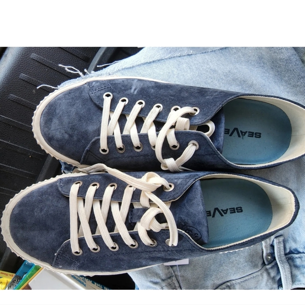 Navy blue suede SeaVees size 7